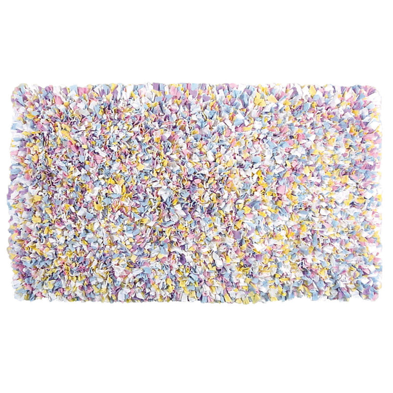 The Conestoga Trading Co. Abstract Handmade Shag Cotton Yellow/Blue